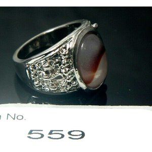 Agate Gemstone-Energy Jewelry-Ring-Size 7.5  Facilitate-Love, domestic bliss 559